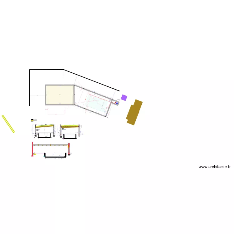 piscine b&eacute;ton mur brique  2025 v52. Floor plan with 
