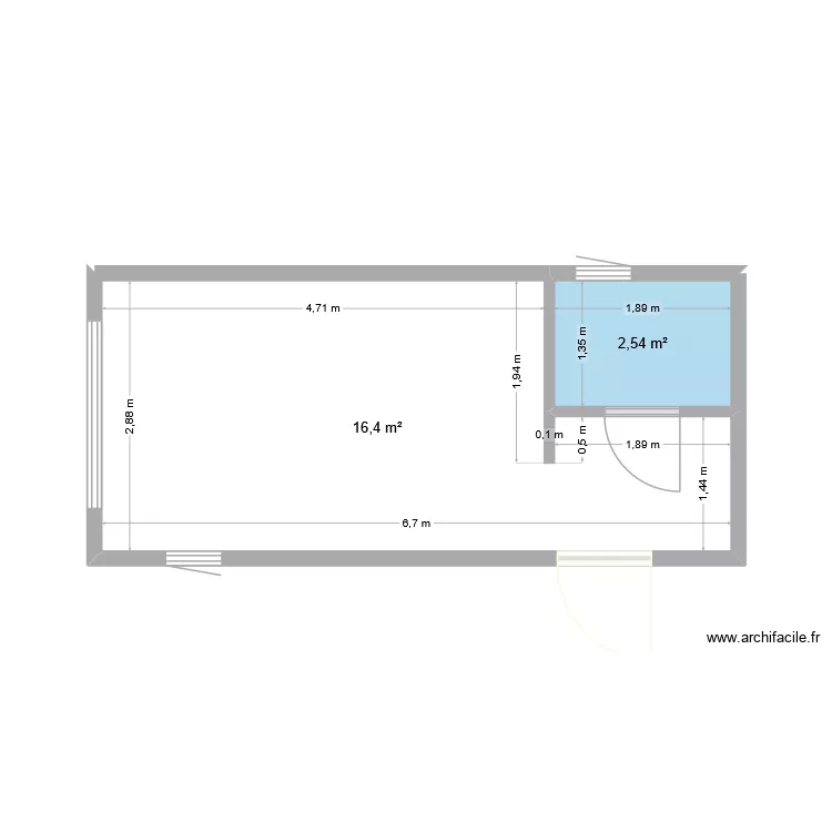 10455-Anders Lorentzen. Floor plan with 2  and 19 m²