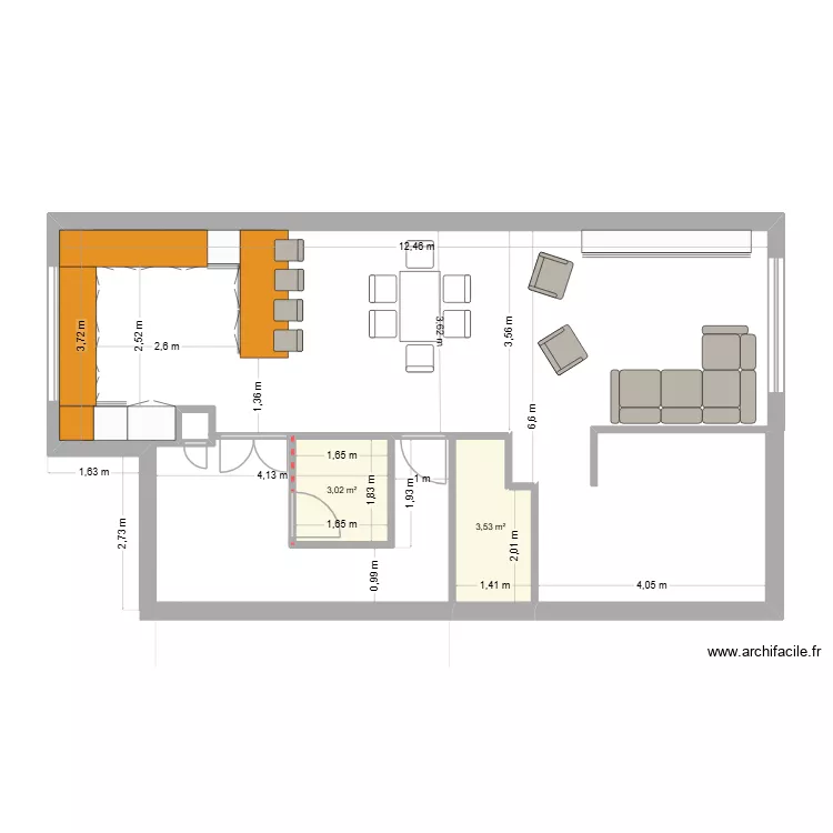 vao 74 cocina. Floor plan with 2  and 7 m²
