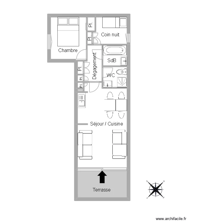 51286 LEROUX. Floor plan with 12  and 40 m²
