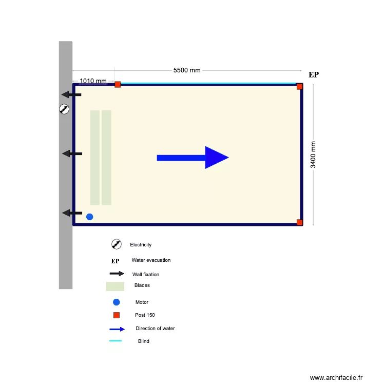 Shuki Frome Blokzijl. Floor plan with 1 Room and 18 m²