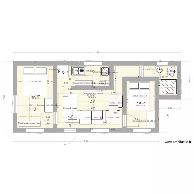 Temporary House 2. Floor plan with 