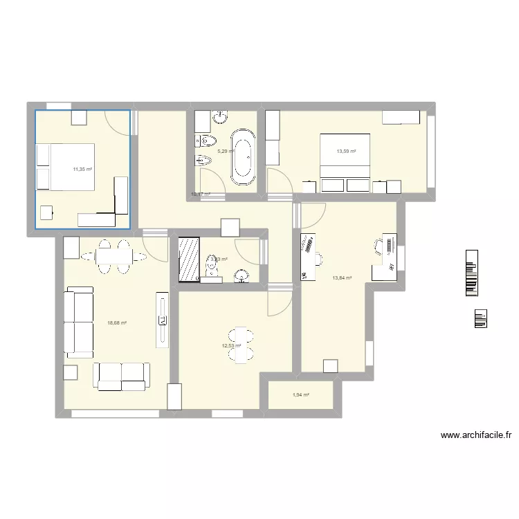PLANO ESTACION 53 con obra. Floor plan with 