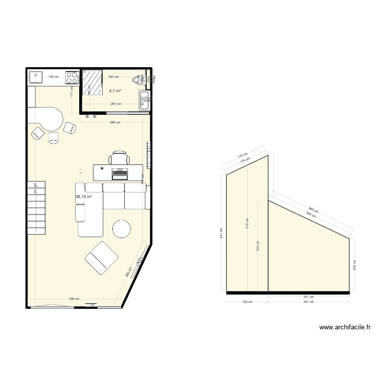 Postel projet 1. Floor plan with 0 room and 0 m2