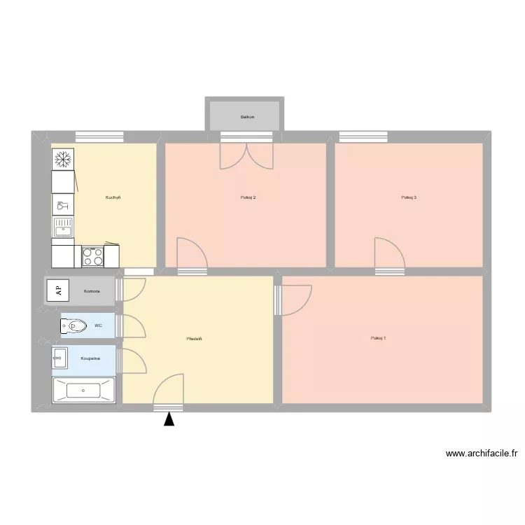Bohuslava Martinů 720 byt 13 OV. Floor plan with 12 Rooms and 76 m² Bohuslava Martinů 720 byt 13 OV. Floor plan with 12 Rooms and 76 m²