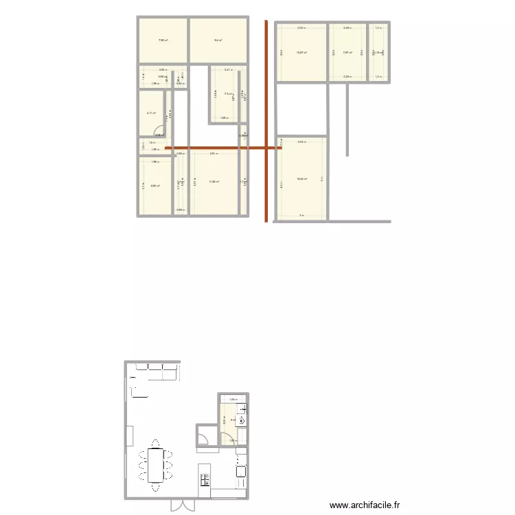 egi. Floor plan with 16  and 103 m²