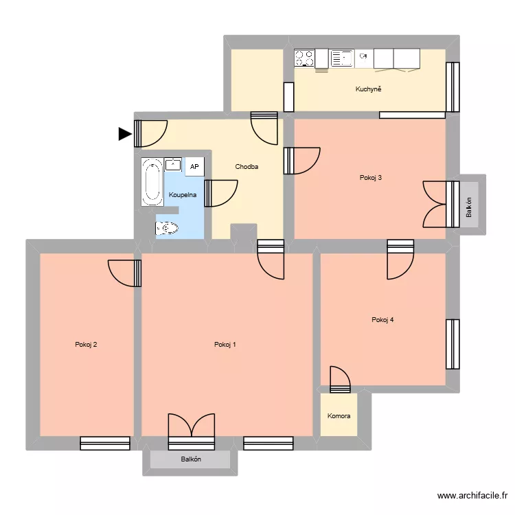 Jana Wericha 444, byt 10. Floor plan with 17  and 230 m²