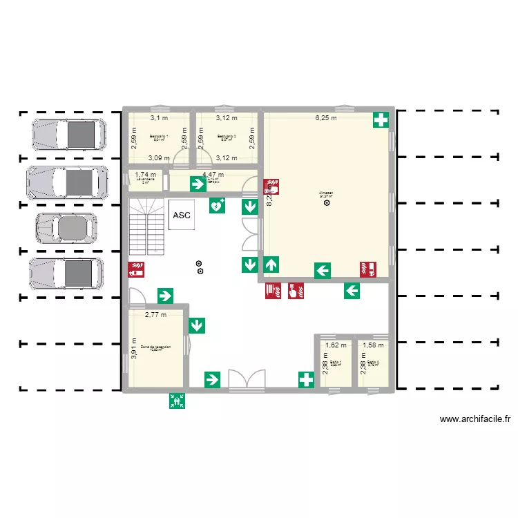 Planta baja. Floor plan with 8 rooms and 93 m²