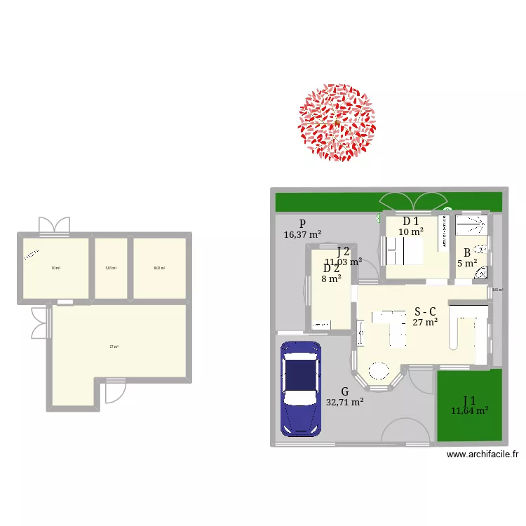 dos. Floor plan with 13  and 176 m²