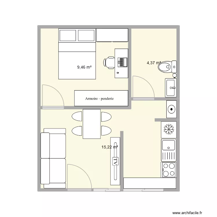 mrnedo01. Floor plan with 3  and 29 m²