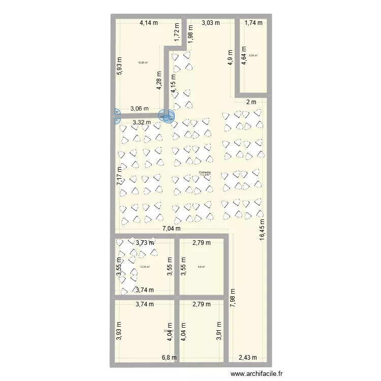 montado de mesas diverti jump. Floor plan with 6  and 190 m²