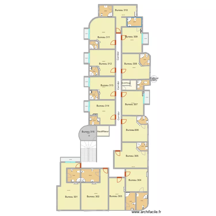 mirador office second floor. Floor plan with 