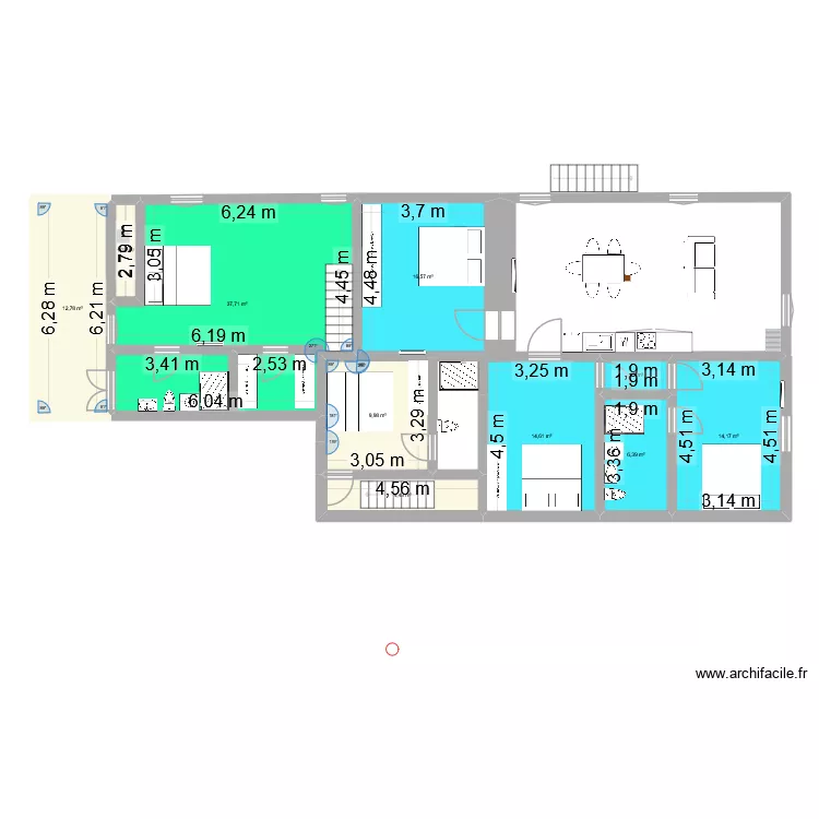 plan  &eacute;tage V2. Floor plan with 