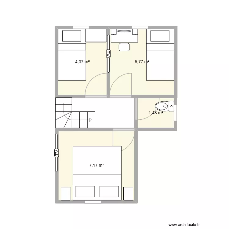 2piso. Floor plan with 4 and 19 m² 2piso. Floor plan with 4 and 19 m²