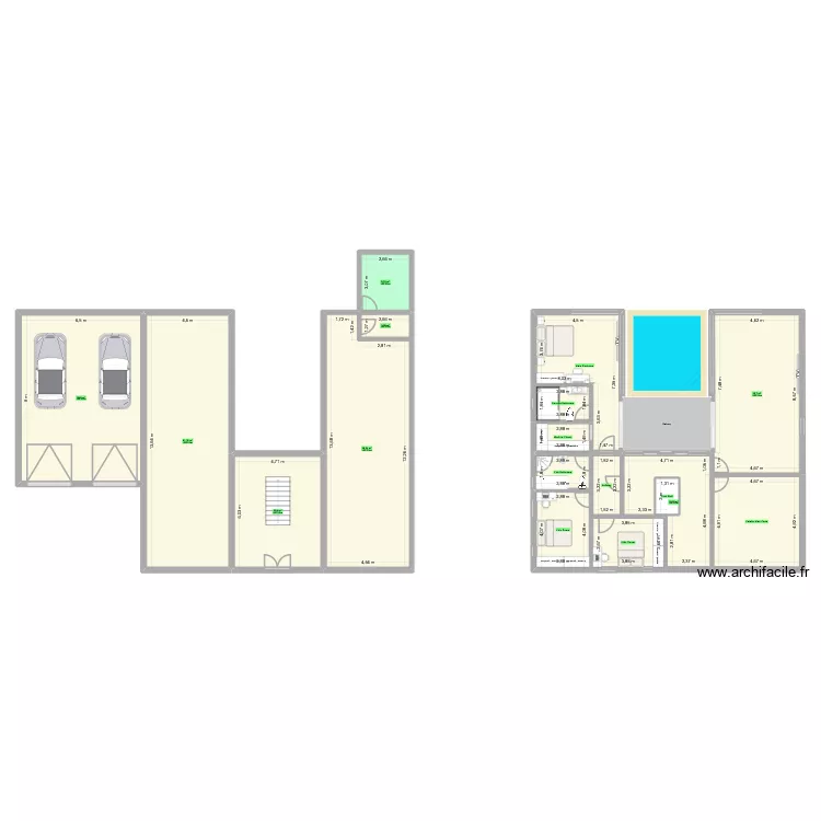 My Home. Floor plan with 17 Rooms and 369 m²