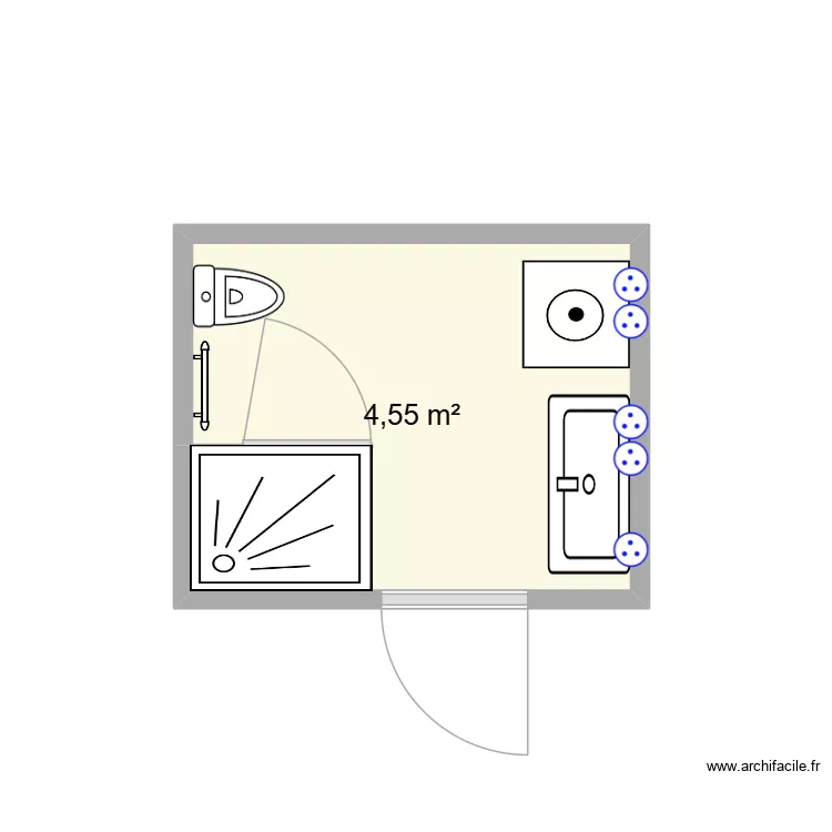 plan riquier 2. Floor plan with 1  and 5 m²