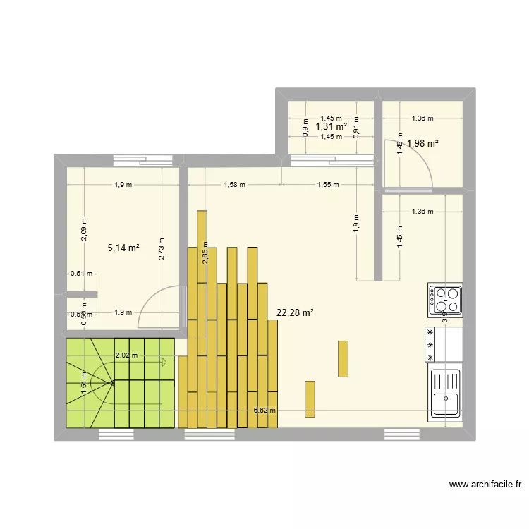 casa hijo. Floor plan with 4  and 31 m²