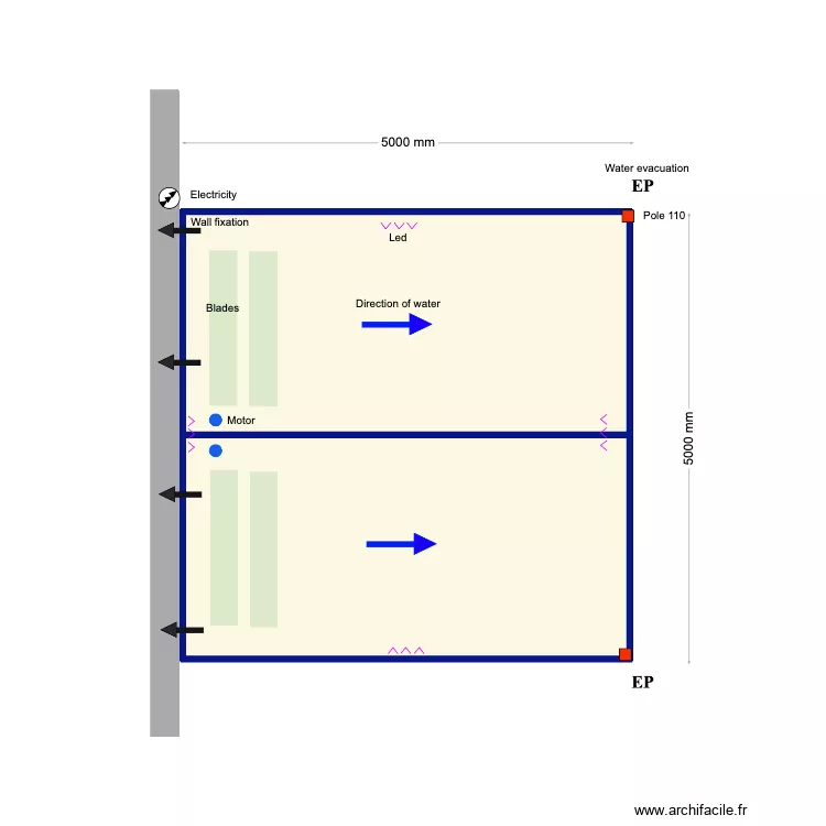 Zè. Floor plan with 2 Rooms and 24 m² Zè. Floor plan with 2 Rooms and 24 m²