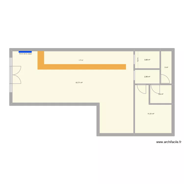 55030_Local Actual. Floor plan with 6  and 86 m²