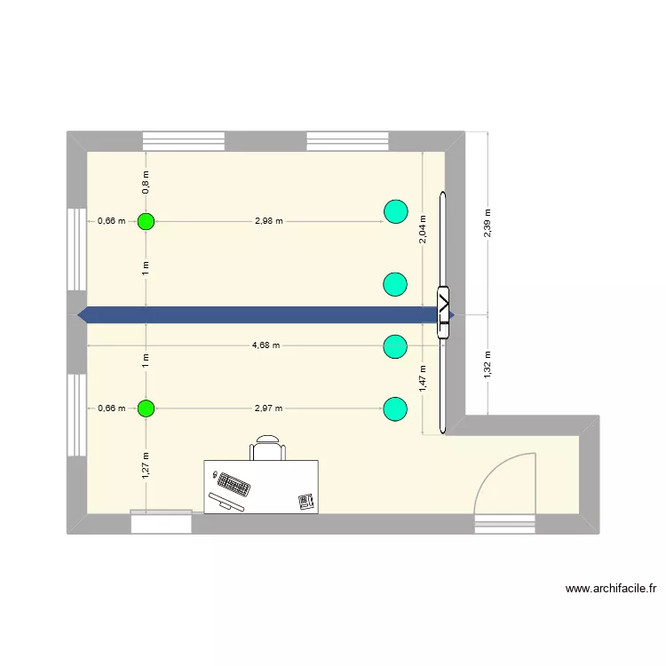 Office AV Room Option 2. Floor plan with 
