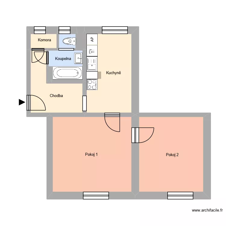 Hybe&scaron;ova 90, byt 1. Floor plan with 13  and 173 m²