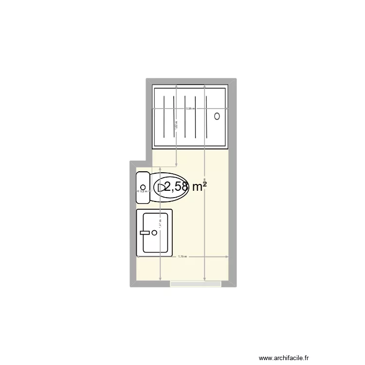 ba&ntilde;o2. Floor plan with 1 Room and 3 m²