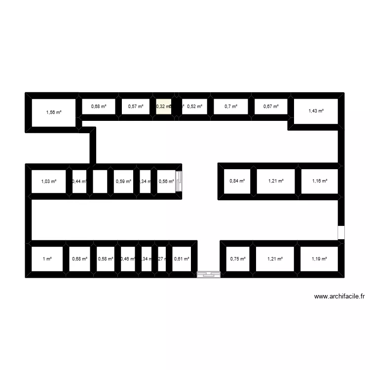 CEPGL. Floor plan with 27  and 20 m²