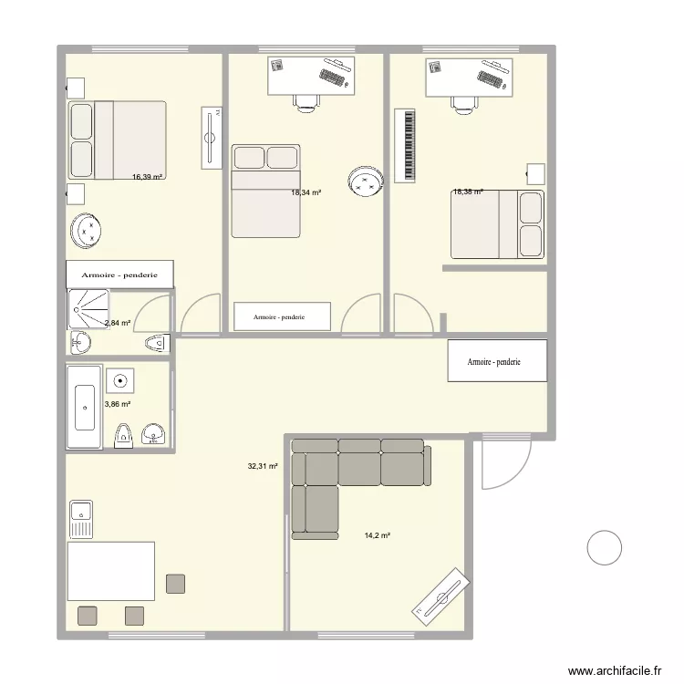 Mplan1. Floor plan with 7  and 106 m²