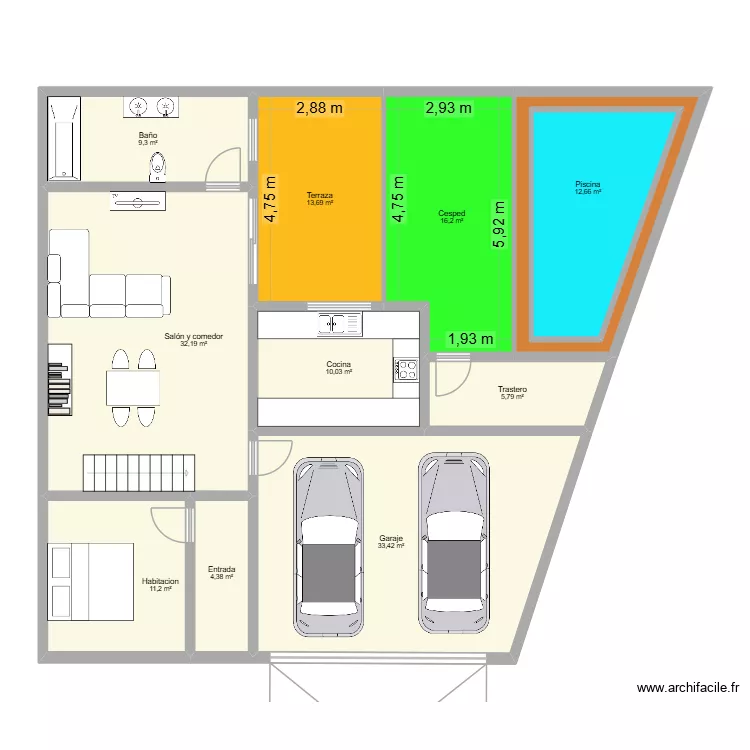 Proyecto ANA V1. Floor plan with 11 and 168 m² Proyecto ANA V1. Floor plan with 11 and 168 m²