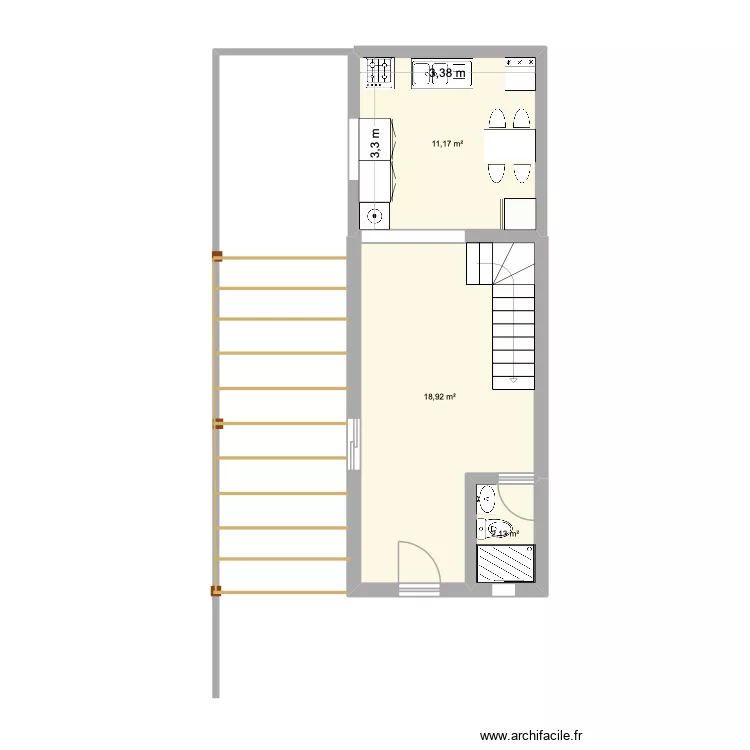 Casa Pancho. Floor plan with 3 and 32 m² Casa Pancho. Floor plan with 3 and 32 m²