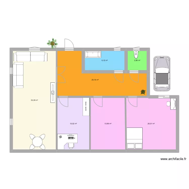 azetges. Floor plan with 7  and 110 m²