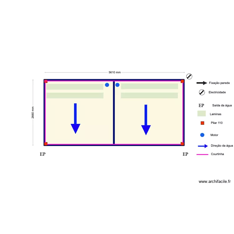 Fernando Mendes. Floor plan with 2 Rooms and 14 m²
