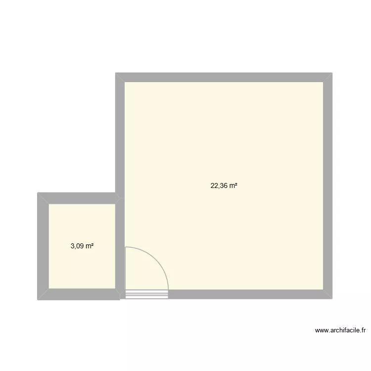 Issa. Floor plan with 2 and 25 m² Issa. Floor plan with 2 and 25 m²