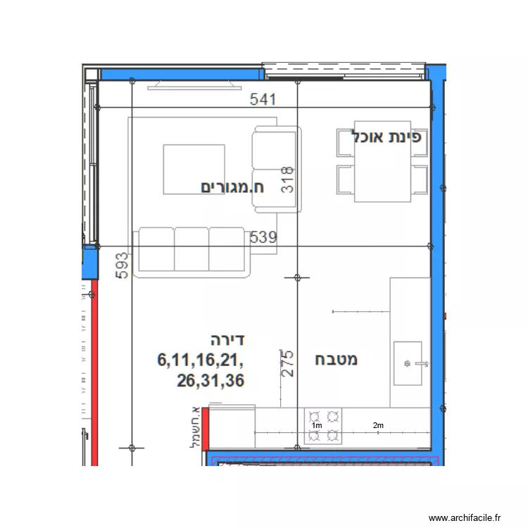 Kitchen and Living. Floor plan with Kitchen and Living. Floor plan with
