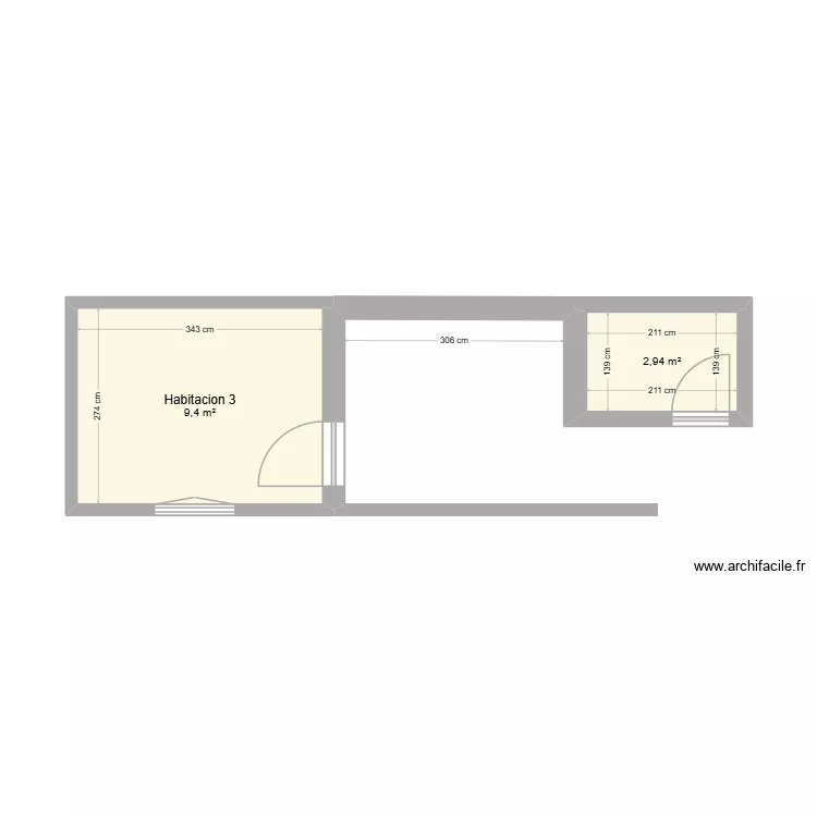 San Nicolas 8. Floor plan with 2  and 12 m²