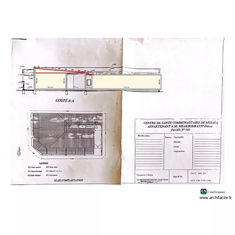 coupe A-A 100825. Floor plan with coupe A-A 100825. Floor plan with