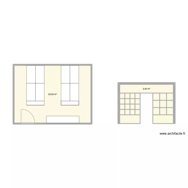 Plan de diseños. Floor plan with 29 and 32 m² Plan de diseños. Floor plan with 29 and 32 m²