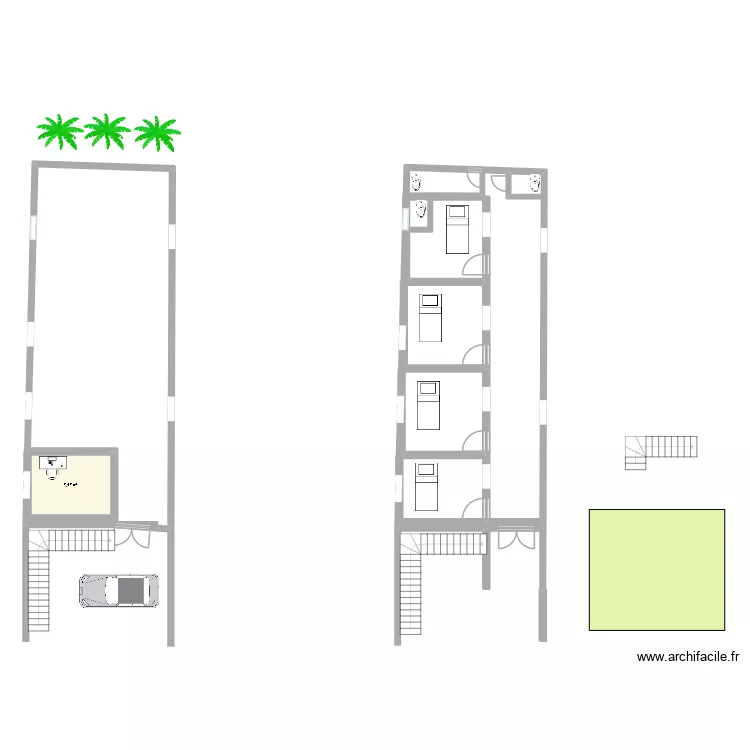 rooti. Floor plan with 1  and 7 m²