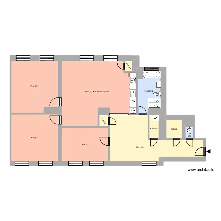 Hlavní třída 698, byt 18 - vip. Floor plan with Hlavní třída 698, byt 18 - vip. Floor plan with