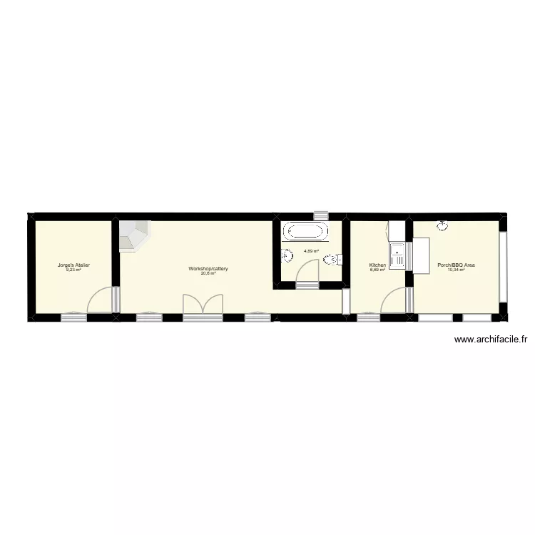 Castelo de Vide 3. Floor plan with 5 rooms and 52 m² Castelo de Vide 3. Floor plan with 5 rooms and 52 m²
