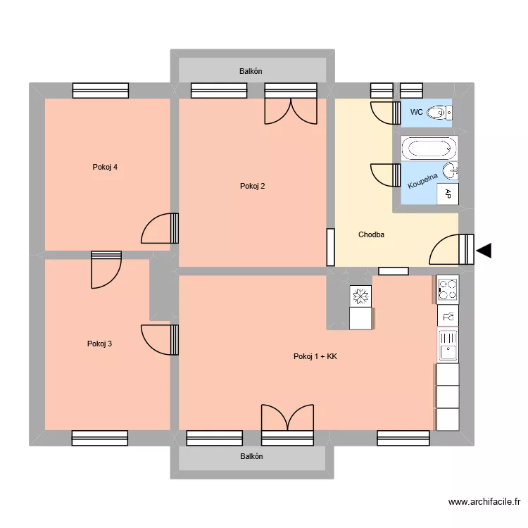 U stromovky 265, byt 2. Floor plan with 17  and 220 m²