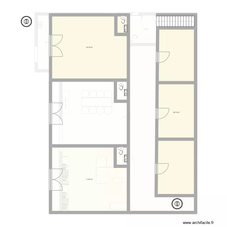 planta 2. Floor plan with 3  and 132 m²