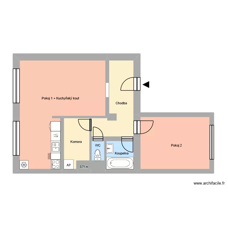 Sokolsk&aacute; tř&iacute;da 2402, byt 7. Floor plan with 12  and 179 m²