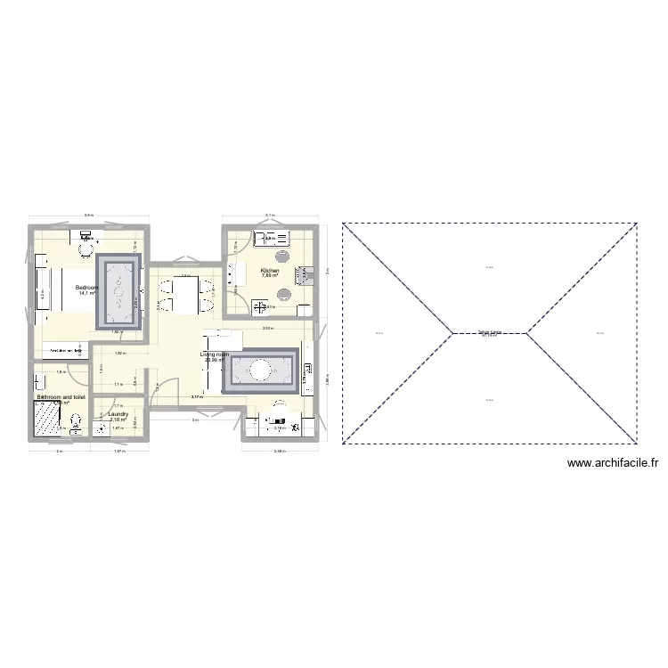 Pasali Gate Lodge with furnishing. Floor plan with 5 and 52 m² Pasali Gate Lodge with furnishing. Floor plan with 5 and 52 m²