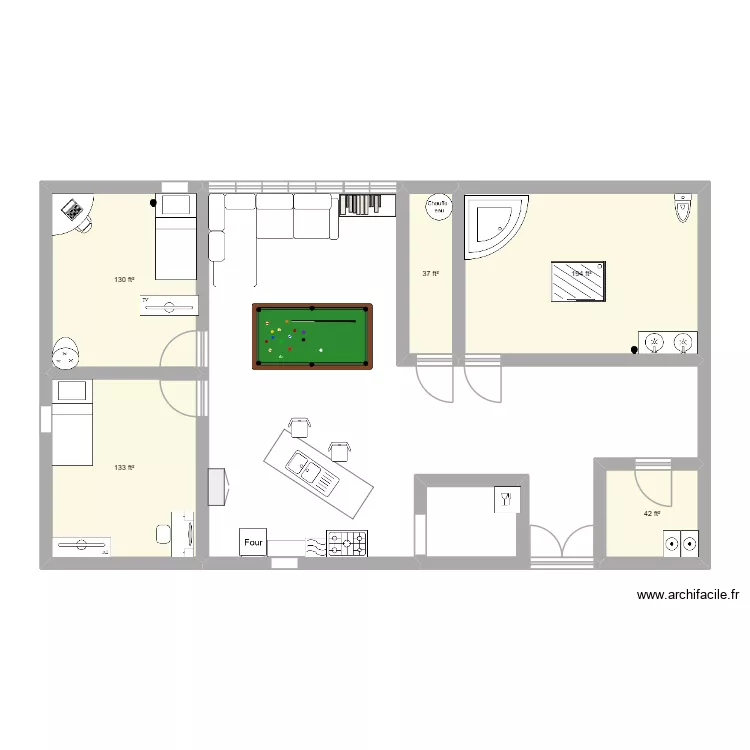 plan a caleb. Floor plan with 5  and 50 m²