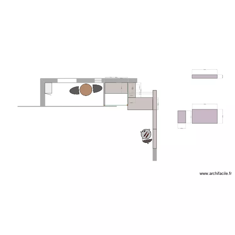 Outdoor Kitchen 62. Floor plan with 