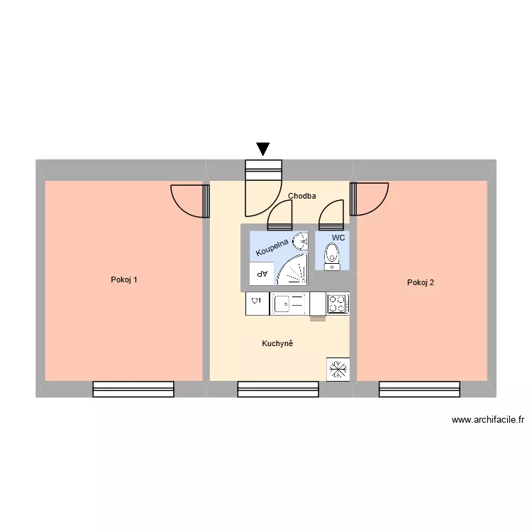 Dlouh&aacute; tř&iacute;da 1142, byt 5. Floor plan with 10  and 174 m²