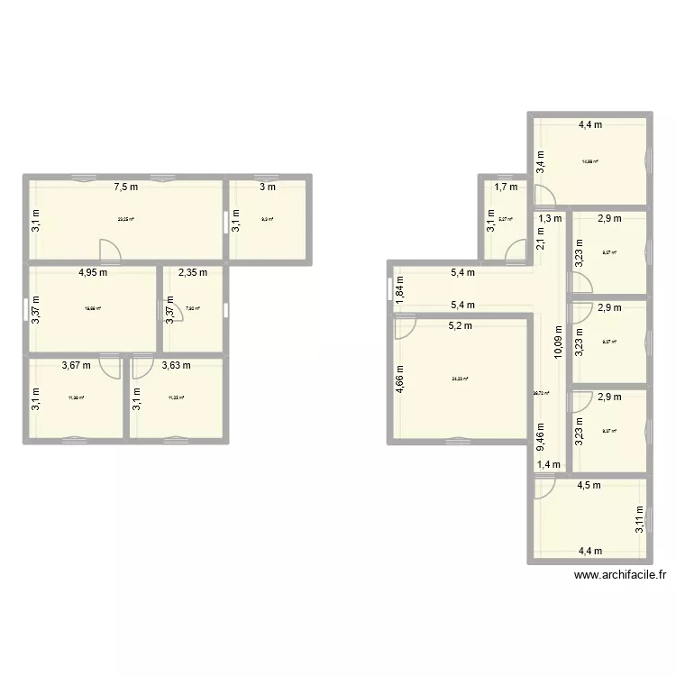 oficinas. Floor plan with 13 Rooms and 189 m² oficinas. Floor plan with 13 Rooms and 189 m²