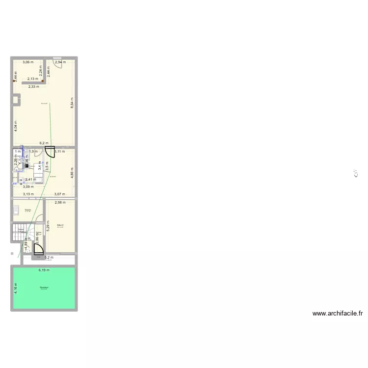 Appart Duplex. Floor plan with 24 and 180 m² Appart Duplex. Floor plan with 24 and 180 m²