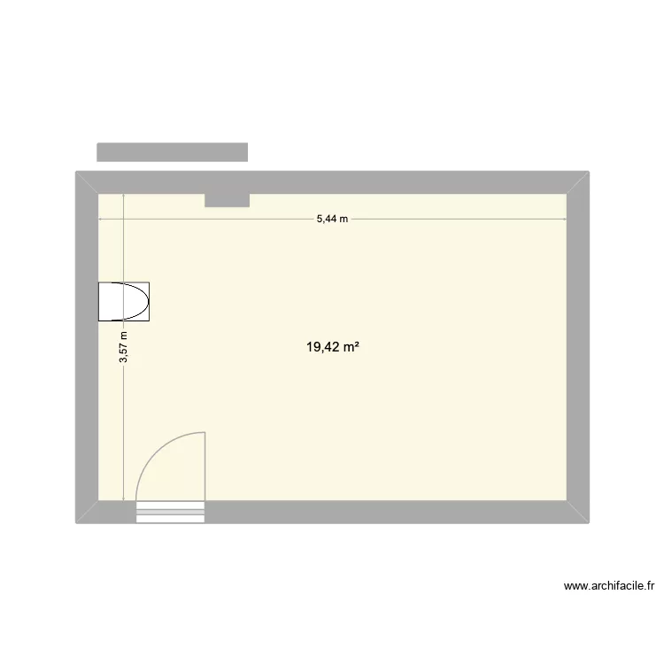 LaLongine. Floor plan with 1  and 19 m²